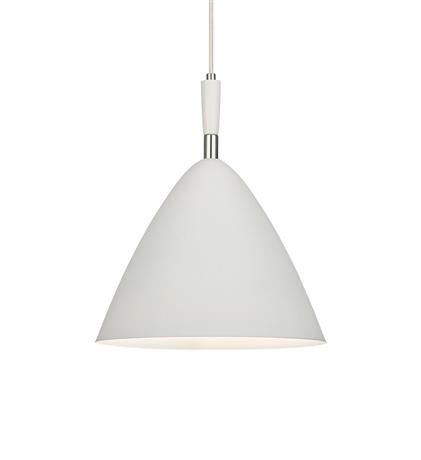 Osteria pendel i metal Hvid, MAX 60W E27, diameter 33 cm, højde 39 cm, ophæng 150 cm hvid stofledning.